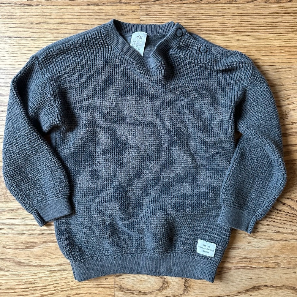 NWOT H&M Toddler Boys Grey 100% Cotton Sweater